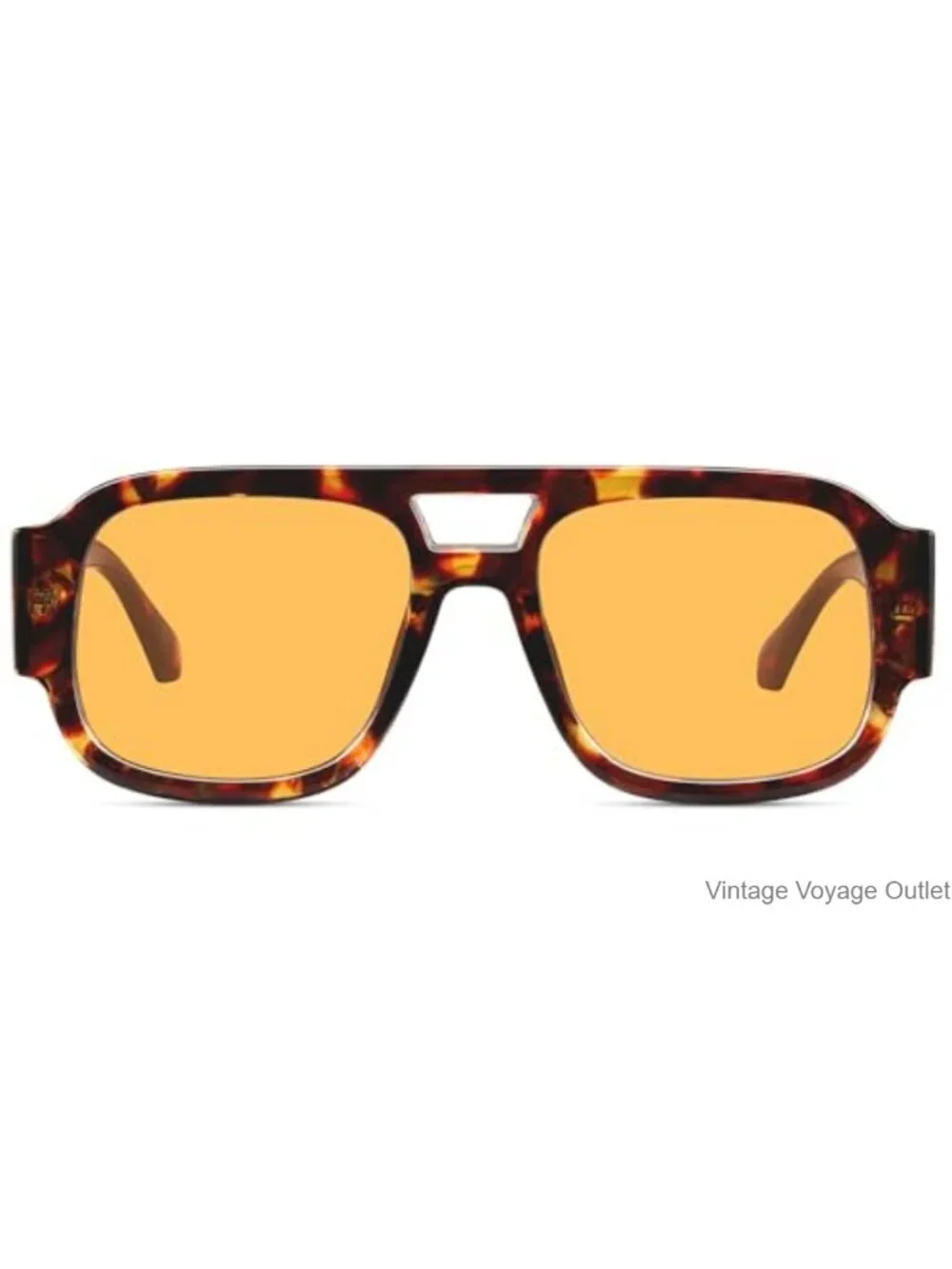 Square Aviator Sunglasses Y2K Double Bridge UV400 Retro Eyewear